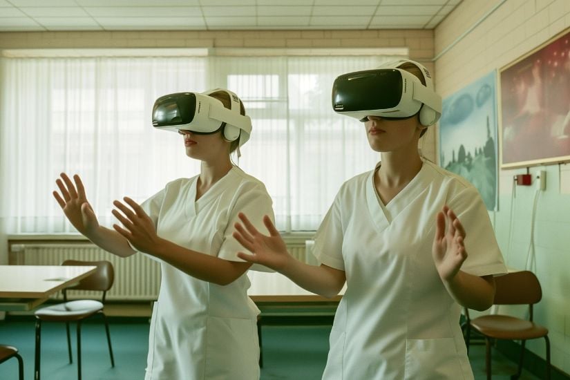 Pflegekräfte mit VR-Brille